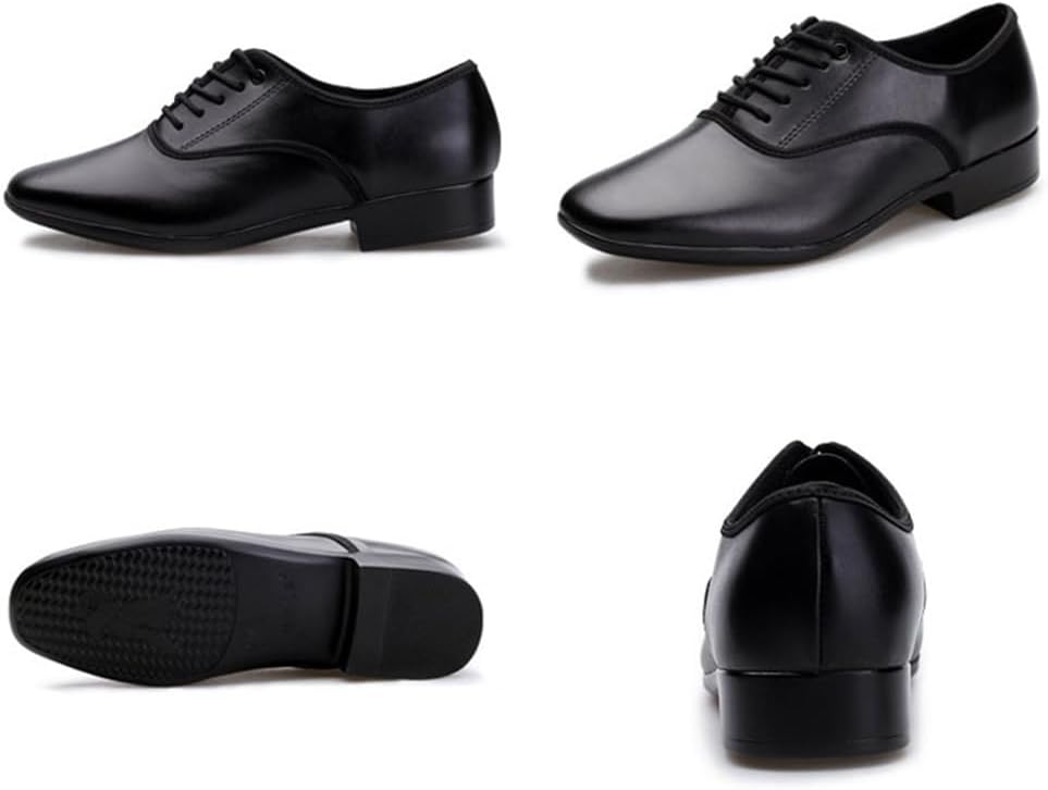 Ballroom Dance Shoes for Men, Leather Character Professional Performance Dancing Shoes for Salsa Latin Tango