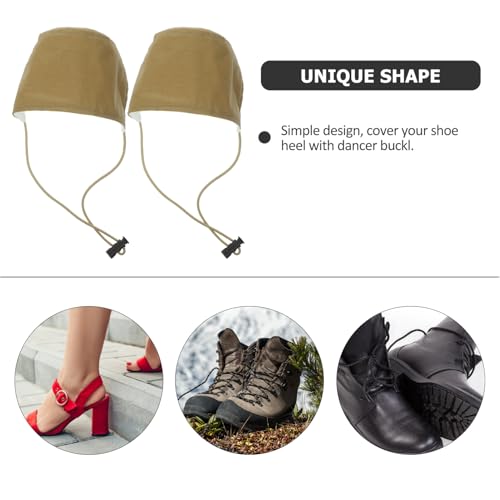 2Pcs Wear Resistant Driving Shoe Covers Khaki Heel Protectors for Cars Easy Compatible with Flats and Wedges for Brake and Throttle Protection2