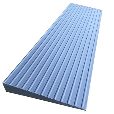 F Come 1.5" Rise Rubber Threshold Ramp for Doorways Heavy Duty Wheelchair Ramp, Non-Slip 1 Pack Gray Native Rubber Power Handicap Ramp for Door Threshold Wheelchair Scooter Ramp Curb Ramp