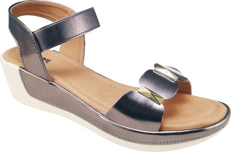 Image of Action Women's Platform Sandals| Block Heel| Glitter Embellished| Ankle Strap Bronze