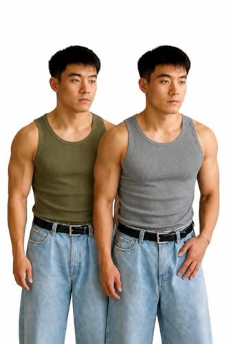 Image of Rockwell Men's Premium Cotton Vest - Sleeveless Gym Undershirt | Breathable, Stretchable & Skin-Friendly Innerwear for Everyday Comfort | Pack of 2 |301