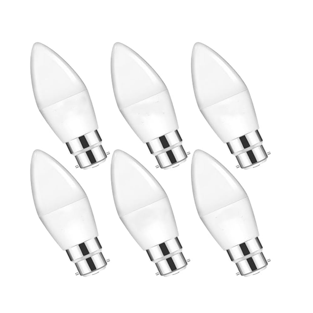 Générique Ampoule à baïonnette B22, 7W Ampoules LED en Forme de Bougie B22, Équivalent Ampoule Incandescente 60W, Ampoule LED Économe en Énergie Lot de 6,Warm White