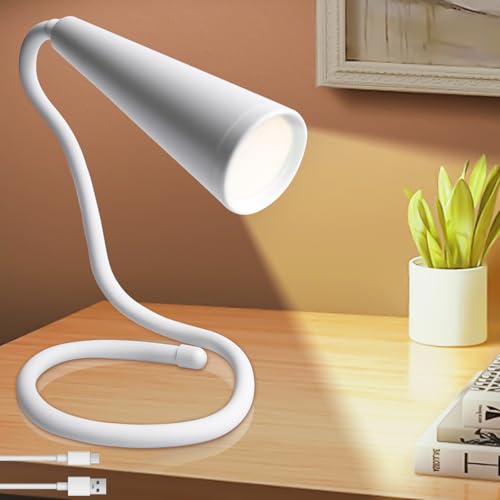 GBKDQQ Lámpara de lectura con batería LED, 1200 mAh, recargable por USB, 360°, flexible, 3 colores y niveles de brillo regulable, 4 W, lámpara de lectura portátil para libros, cama, camping, trabajo
