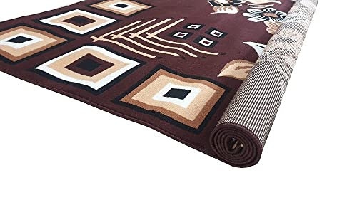 Image of Soft Thick Washable Rugs for Home Decor Living Room 6x8 Feet (180 x 235 Cm) Brown Color