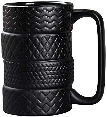 Tire Mug Car Wheel Cup for Coffee Tea Drinks Ceramics Tyre Cup Funny Gift Black 5 3 3inch 13.5oz