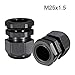 uxcell M25 Cable Gland Waterproof Plastic Joint Adjustable Locknut Black for 11mm-18mm Dia Cable Wire 4 Pcs