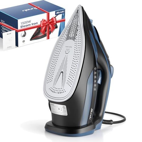 Steam Iron for Clothes 12s Fast Heat-up, 1500W Iron with