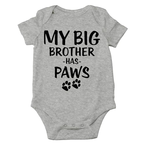 Image of AW Fashions My Big Brother Has Paws Baby Bodysuit Cute Funny Newborn Outfit Adorable Clothes Girl Romper