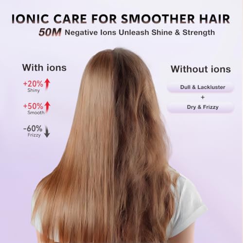 Image of BABONIR 1875W Hair Dryer with Diffuser, Ionic Foldable Blow Dryer | Fast Drying for Frizzy, Curly & All Hair Types, 3 Heat & 2 Speed, Concentrator & Diffuser, Compact for Home, Women
