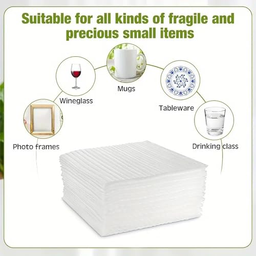 Cobenga 100 Stück Polsterschaumbeutel und -folien, 40 x 30 cm Umzugsschaum-Verpackungsbeutel, Umzugsbedarf für Verpackungs- und Versandkartons Polsterschaum-Verpackungsbeutel zum Schutz von Bechern