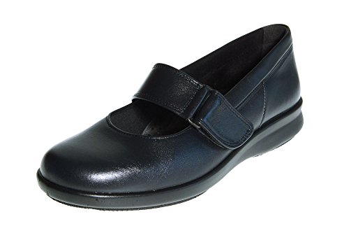 EASYB   Sandalias con cuña de Cuero Mujer, Color Azul, Talla 35.5