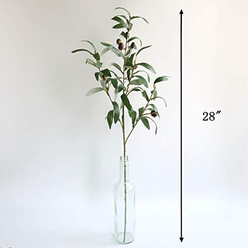 Htmeing 28" Artificial Olive Branches Fake Holly Plants Green Leaves Fruits For Home Office Decoration(4Pcs) #TOP1