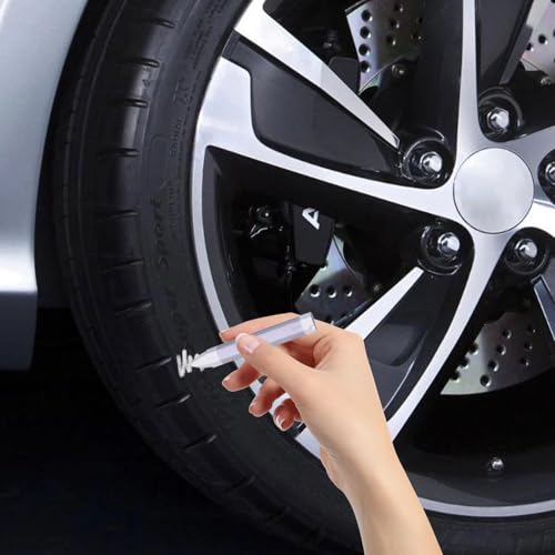 Automotive Tire Lettering Pen - Oil-Based Rainproof Marker, White Yellow Car Decor Paint Kit | Vehicle Customization Tool for Design - Thumbnail 5