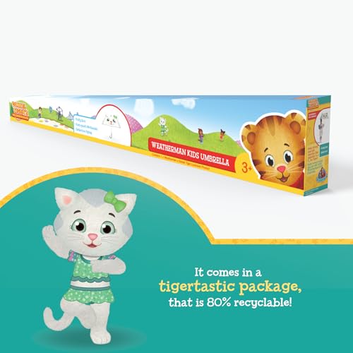 Weatherman Kids Umbrella Daniel Tiger – Toddler & Child Umbrella for Boys & Girls – Pinch-Proof, Soft Edges, Lightweight Stick Umbrella – Durable Travel Umbrellas for School, Park, Beach (Katerina) by Weatherman - Used condition - Image 5