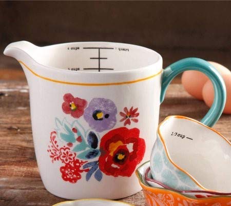 The Pioneer Woman Flea Market Ceramic Decorated Measuring Cup, 4-Cup #TOP1