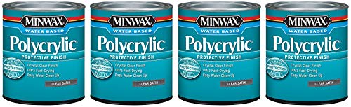 Minwax 233334444 Minwaxc Polycrylic Water Based Protective Finishes, 1/2 Pint, Satin 4 Pack