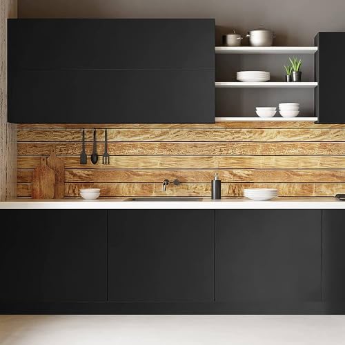 Image of WALLMATE Matte Black Wallpapaer Peel & Stick Contact Paper Self Adheisve Vinyl Wallpaper (Black Mat, 30x127 CM)