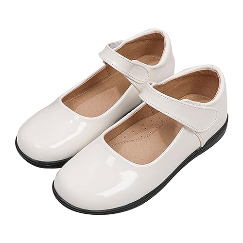 Girls Leather Dress Shoes Classic Mary Jane Ballet Flats for Kids Princess Shoes Dress-Up Party Wedding Sandals
