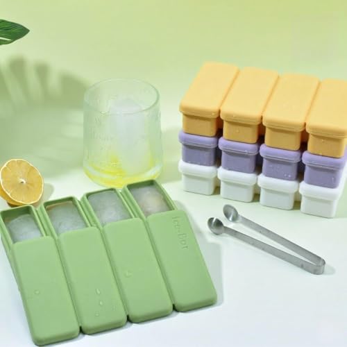 Molde de silicona para cubos de hielo 4 cavidades verde miniatura 1