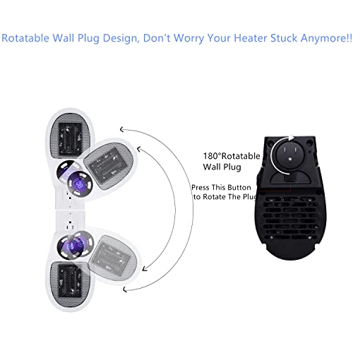 Electric Portable Space Alpha Heater - 500W Small Heater Plug In Wall With Thermostat, Timer, Led Display, Fast Heating, Low Noise Space Heaters For Indoor Use Like Large Room,Bedroom,Bathroom,Office #TOP2