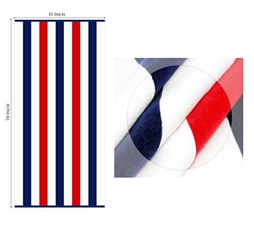 COTTON CRAFT Positano Cabana Stripe Beach Towel Set #TOP27