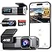 Dashcam Auto Vorne Hinten 4K+1080P, Navycrest 5GHz WiFi Dash Cam mit 64GB SD Karte, Dual Auto Kamera mit Super Nachtsicht, WDR, G-Sensor, 24/7 Parküberwachung, Loop-Aufnahme, APP Steuerung, Max 256G