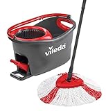 Fregona giratoria turbo 2 en 1 con microfibra blanca y fibras rojas para una excelente absorción de partículas y limpieza general; lavable hasta 60°C y fácil de cambiar