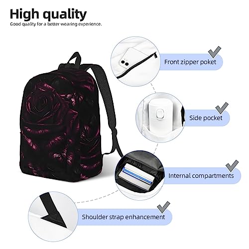 Sac à dos gothique imprimé rose imperméable pour ordinateur et voyage - 5