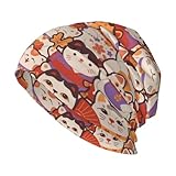 Buewutiry Maneki-Neko Cats Beanies Chemo Caps-Chemo Cancer Patients Headwear Head Wraps Coverings for Women Men Black