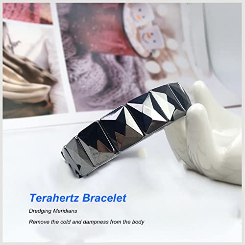 ZJchao Terahertz Stone Bracelet, Faceted Rectangular Healing Fashion Bracelet3