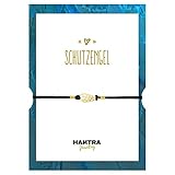 HANTRA Schutzengel Armband Damen mit echtem 925er Sterling (23K vergoldet) - handgefertigtes Geschenk und Glücksbringer für Freunde und Familie - Armband wird geliefert in plastikfreier Geschenkebox