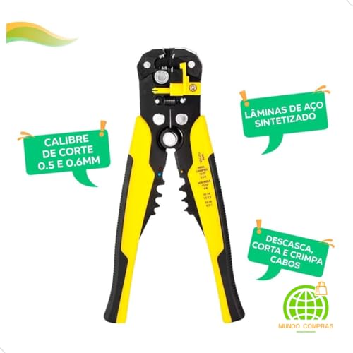 Alicate Desencapador De Fios 3x1 Depacador Corte E Crimpador Autoajustável Profissional Reforçado pa