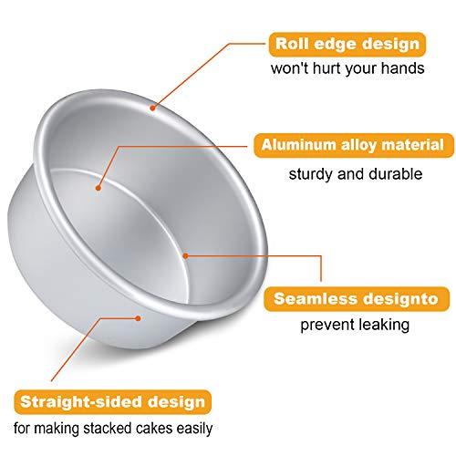 8 Pieces Round Aluminum Cake Pan Set Non-Stick Round Cheesecake Baking Pans For Home Party Baking Supplies #TOP3