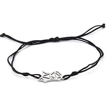 Fox Bracelet for Women - Stainless Steel Hollow Out Style Unique Abstract Cute Big Tail Rope Double Bracelet Jewelry - Fox Lover Gift