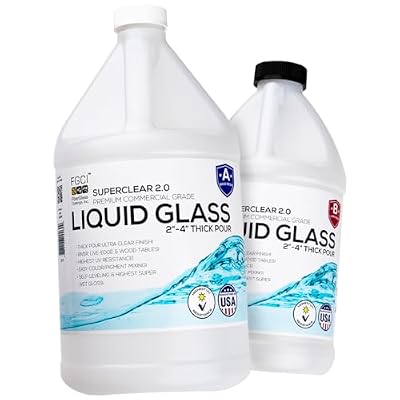 Deep Pour Epoxy Resin Liquid Glass 1.5 Gallon Kit, 2-4 inch Super Clear Amazing Flow Casting Resin Kit, High Temp Heat UV Resistant Food Safe Epoxy, Bubble Free Low Viscosity Cast Coat Stone Wood