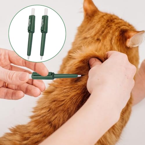 HIULLEN Zeckenschlinge, 2 Stück Zeckenzange Mensch, Effektiver Zeckenentferner, Zeckenhaken & Zeckenpinzette in Einem, Zeckenentfernungsstift für Hunde Katze Idealer Tick Remover für Zecken Jeder Größ