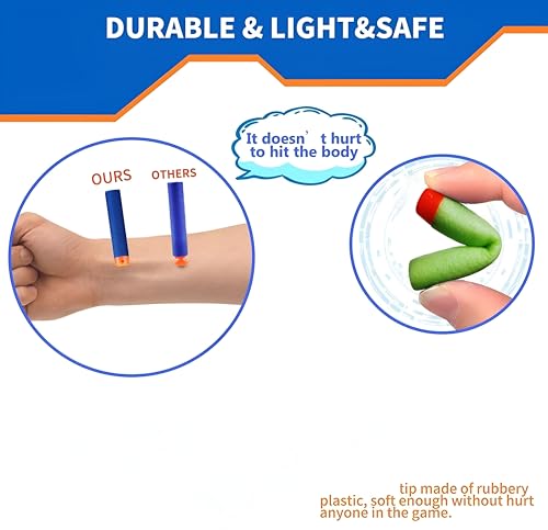 Image of VERAT Hollow Out Soft Foam Refill Darts for N-Strike Elite Series Blasters Soft Foam Refill Darts for Nerf N-Strike Elite Hollow Safe & Durable Darts Premium Foam Bullets(Multicolor, Pack of 200)