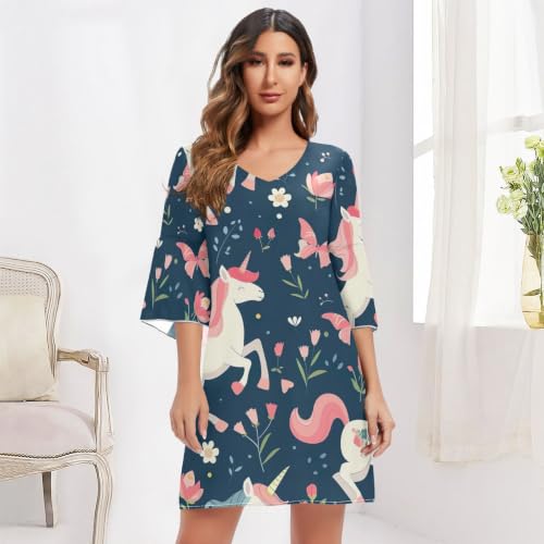 Robe d'été courte fluide dissimulant les formes style swing - 6