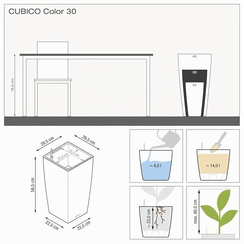 Lechuza Cubico Color 30 kit plastique gris ardoise résistant - 5