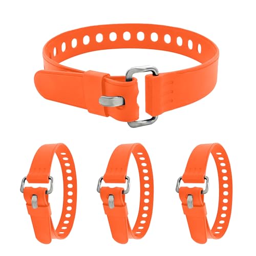 Verstellbare Allzweckgurte mit Schnallen 50 8 cm Silikon-Spanngurte Mini-Industriegurte mit Löchern zur Sicherung von Ski Feldreparatur Gartenschläuchen Werkzeugen (Orange) 4 Stück