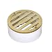 NDS 909B 3" Round Solid Brass Grate with PVC Collar, Satin Brass