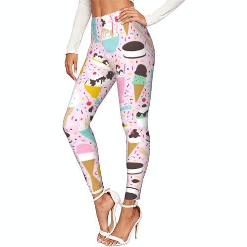 Leggings con estampado de helado dulce para mujer ideales para el gimnasio