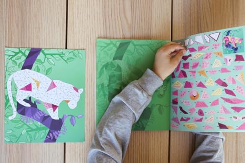 ARTISTA 9342966 Sticker-Painting-Buch Safari, Stickern-nach-Zahlen, 6 Motivvorlagen inkl. Aufkleber, Mosaik Stickerbuch, Bastelset für Kinder ab 6 Jahren