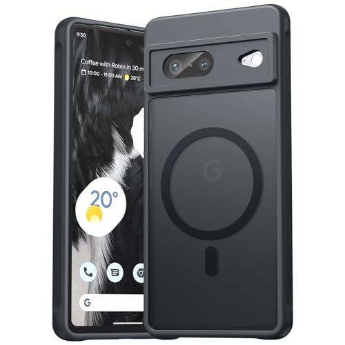 EASDNB für Google Pixel 7 Hülle für Magsafe, Magnetisch Handyhülle für Pixel 7 Case, Kameraschutz Stoßfeste Kratzfeste Durchscheinende Schutzhülle für Google 7, Schwarz