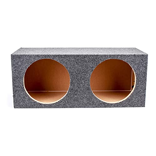 QPower HD212 Dual 12" Heavy-Duty Sealed Car Audio Subwoofer Box, Charcoal - image 2