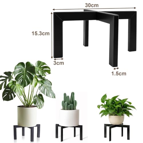 Rosqmor Support Plantes Interieur Métal, Tabouret Plante Noir, étagère Plante Petit Plant Stand pour Les Coins, Support Pot De Fleur pour Le Salon, La Chambre, Le Balcon Et Le Jardin – vue 2