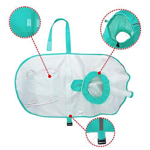 Mikayoo Large Dog Raincoat Adjustable Pet Waterproof Clothes Lightweight Rain Jacket Poncho Hoodies With Strip Reflective(Lake Blue,M) #TOP2