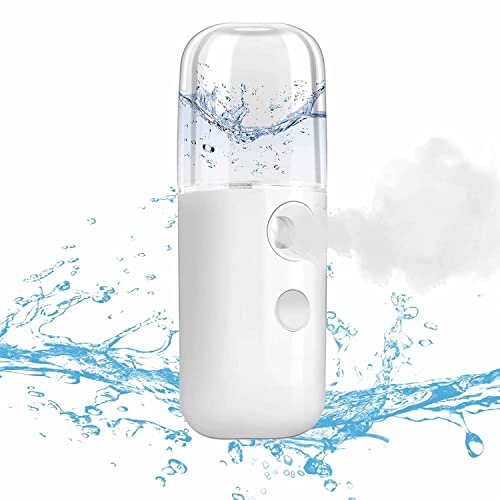 Nano humidificateurs faciaux 30 ml, mini humidificateur de visage portable, USB pratique pour soins de la peau, maquillage (blanc) Cover