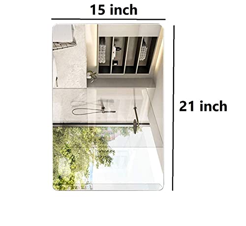 Image of Creative Arts n Frames 5mm Long Big Size 15x21 inch Beveled Smooth Edges Rectangular Wall Mount Mirror Home Decor Items (15x21 inch Beveled HD Mirror)