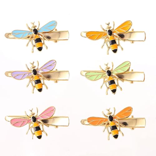 Pinzas para cabello metálicas abeja 6 piezas miniatura 1